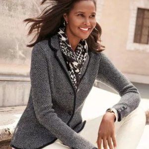 Talbot's Merino 100% Wool Herringbone Stitch Jacket/ Blazer Size Small